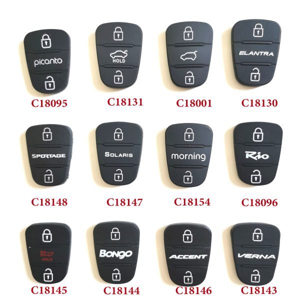 3 Buttons Rubber Pad for Hyundai  - 5pcs - Image 4