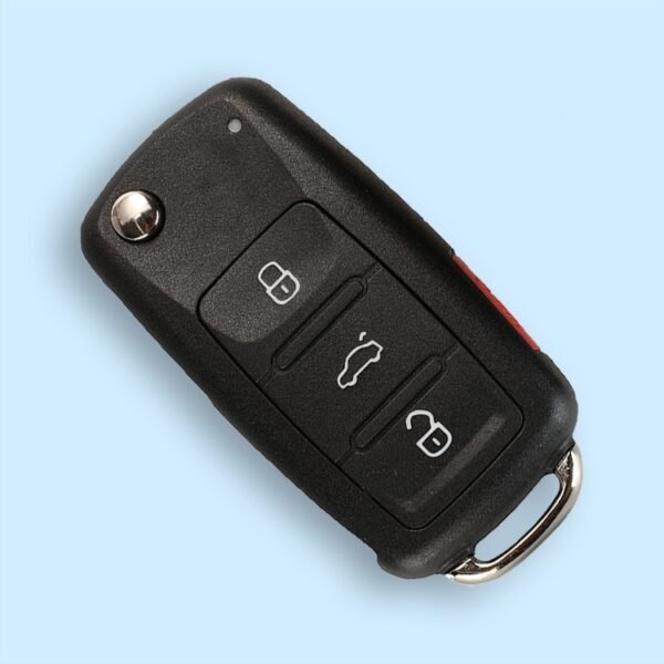 3+1 Buttons Flip Folding Remote Car Key Shell Case Fob For Volkswagen VW Touareg - Pack of 5