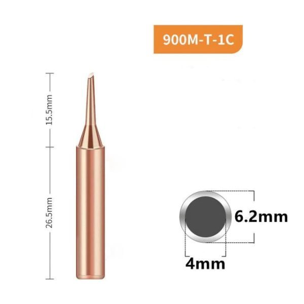 5pcs 900M-1C Pure Copper Soldering Iron Tip Lead-free Solder Tips Welding Head BGA Soldering Tools Branding Iron - Image 2