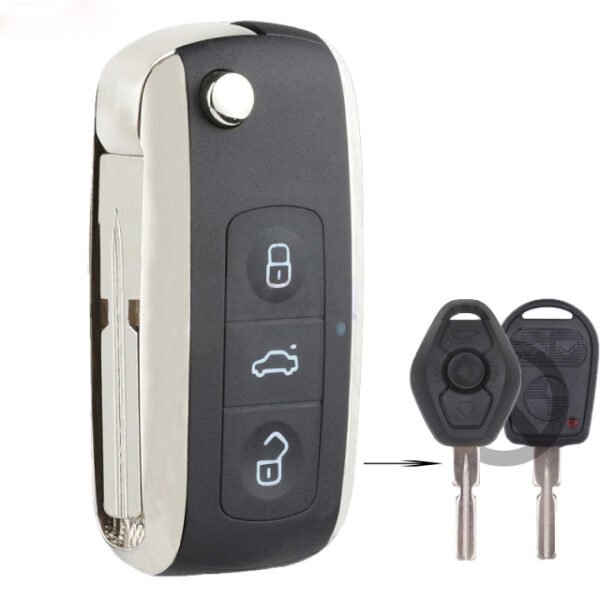 Bentley Style Folding Remote Key Fob 3 Button 433MHZ ID44 CHIP for BMW for BMW All Models 1995-2005 HU58