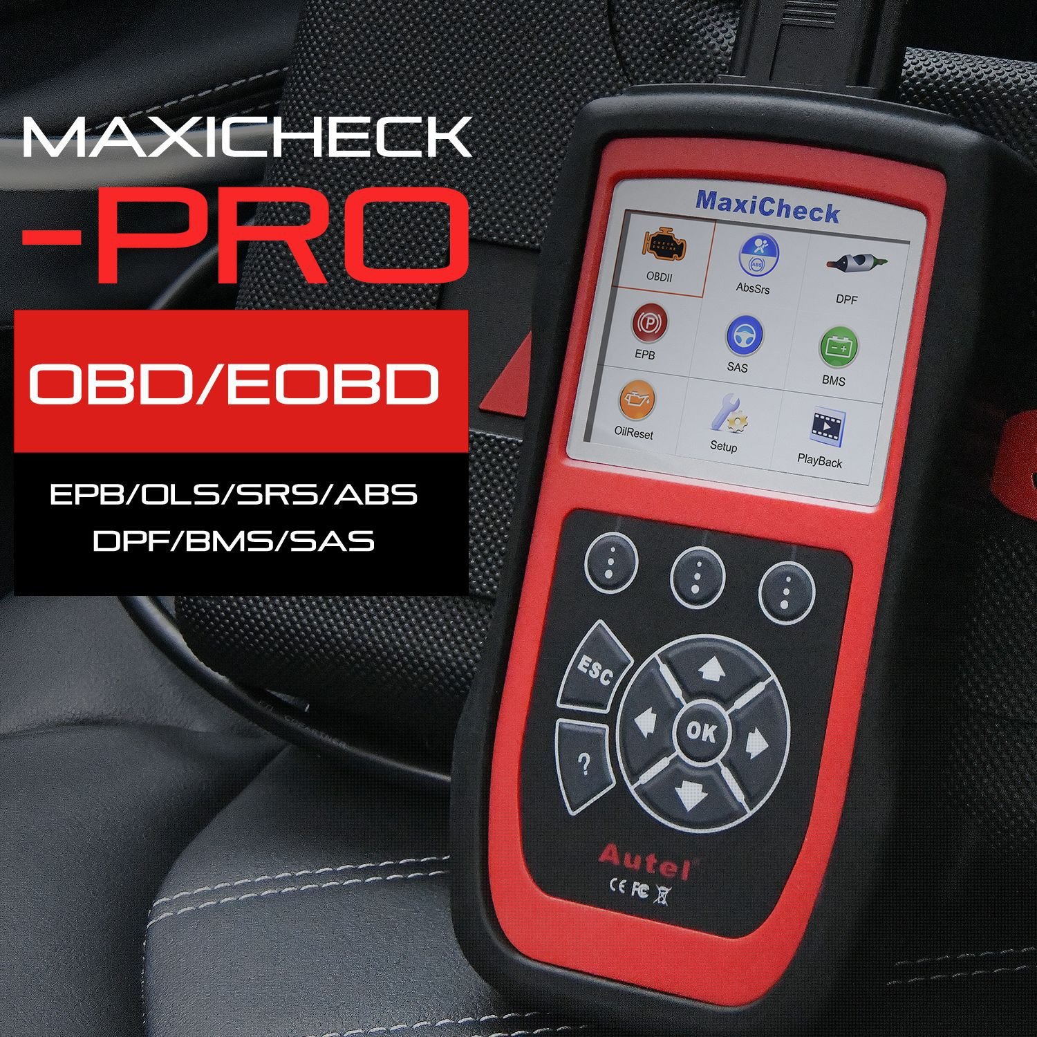 Maxicheck Autel MaxiCheck Pro Car Diagnostic Instrument Airbag ABS OBD2 Scan - uujxx