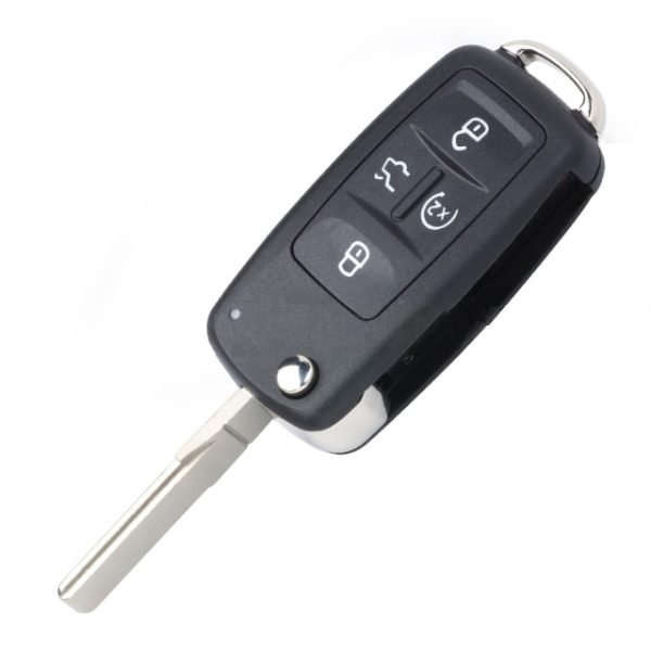 Flip Remote Key Shell Case 4+1Button with Panic for VW Jetta Passat Golf Beetle- pack of 5 - Image 2