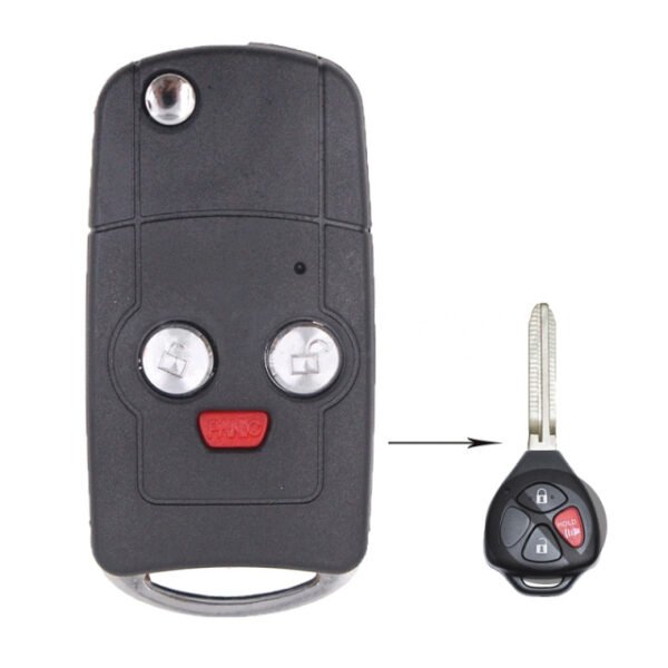 Folding Remote Key Shell 3 Button for Toyota Hilux Rav4 Corolla Uncut TOY43- pack of 5