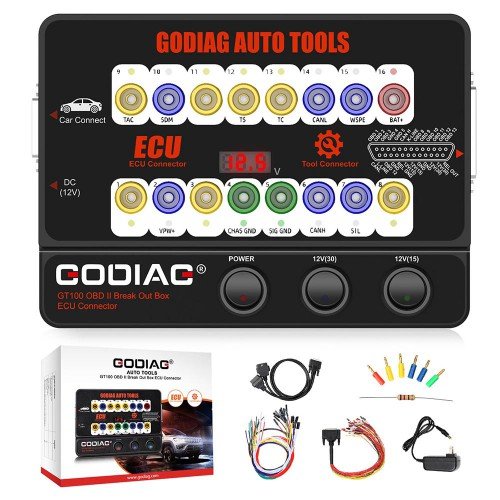 GODIAG GT100 Auto Tools OBDII Break Out Box ECU Connector