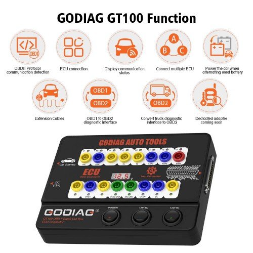 GODIAG GT100 Auto Tools OBDII Break Out Box ECU Connector - Image 3