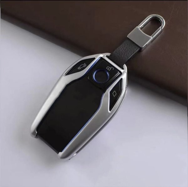 Good Quality Stainless Steel Key Protector LCD Remote Shell Case for Audi for Cadillac for Lexus for Land Rover BMW Merce0des-Benz Blue Color- pack of 5 - Image 6