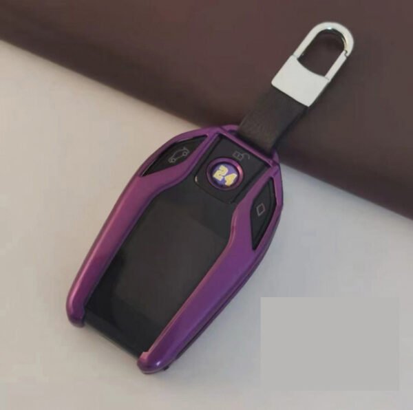 Good Quality Stainless Steel Key Protector LCD Remote Shell Case for Audi for Cadillac for Lexus for Land Rover BMW Merce0des-Benz Purple Color- pack of 5
