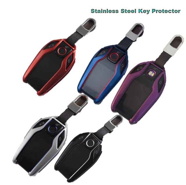 Good Quality Stainless Steel Key Protector LCD Remote Shell Case for Audi for Cadillac for Lexus for Land Rover BMW Merce0des-Benz Silver Color- pack of 5 - Image 7