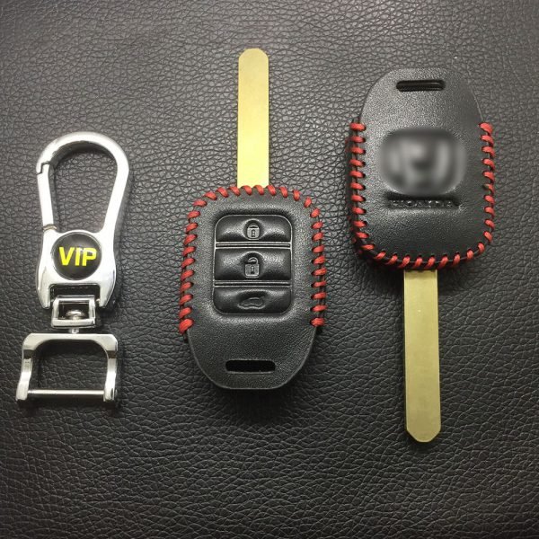 Leather Case for Honda 3 Buttons Square Key Straight Car Key - 5 Sets - Image 2