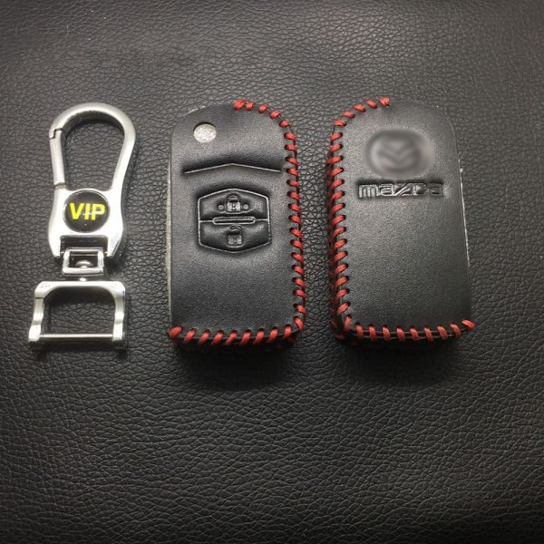 Leather Case for Mazda 2 Buttons Folding Car Key - 5 Sets - Image 2