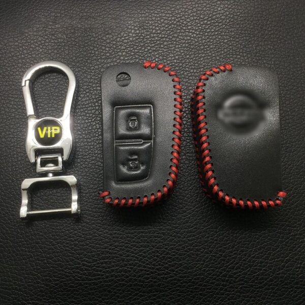 Leather Case for Nissan 2 Buttons Folding Car Key - 5 Sets