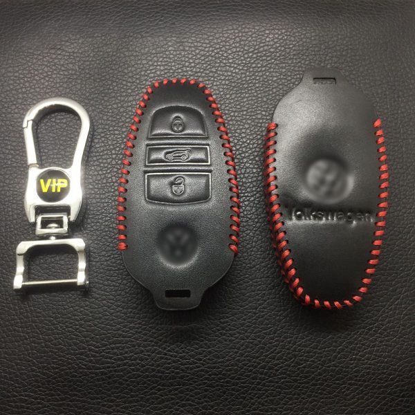 Leather Case for Volkswagen Touareg Car Key - 5 Sets - Image 2