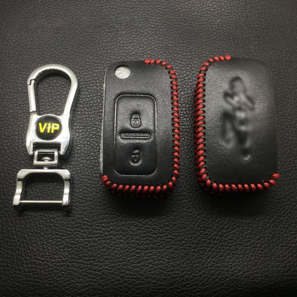 Leather Case for ZOTYE 2 Buttons Folding Car Key - 5 Sets - Image 2