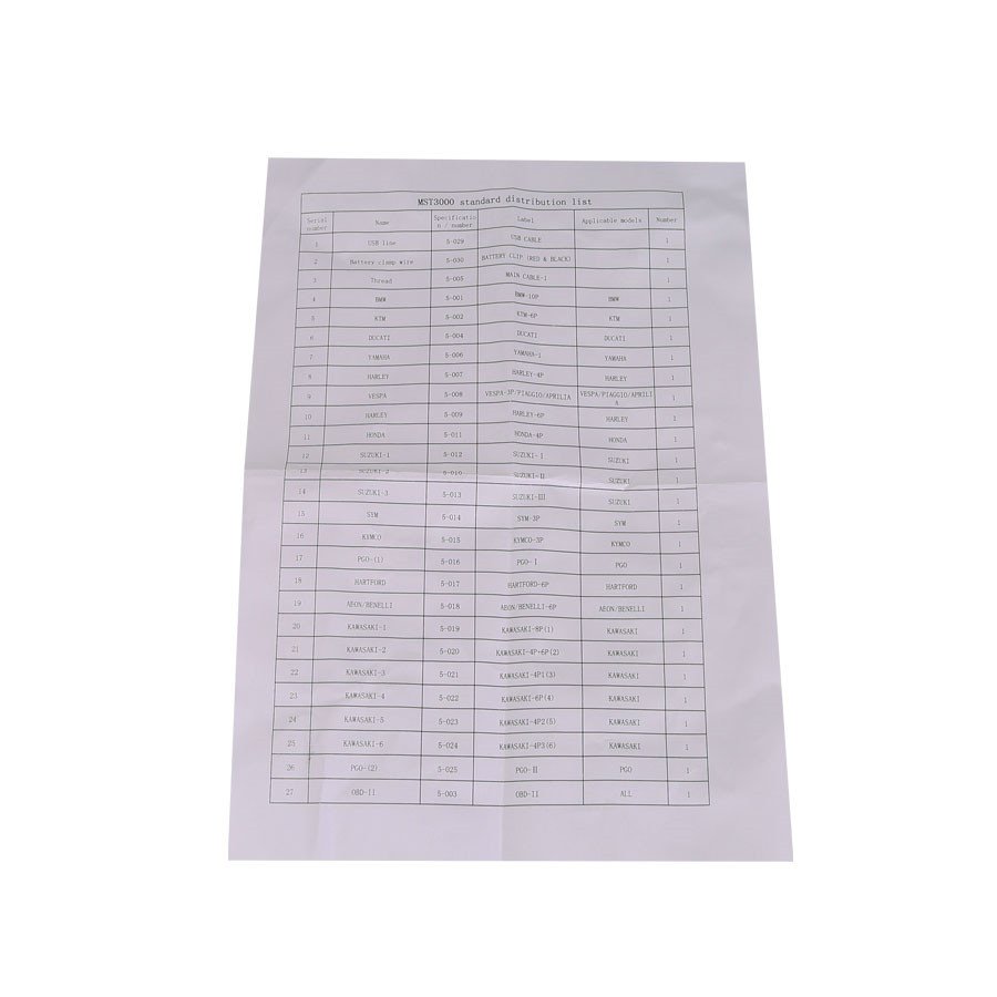 Master MST-3000 Full Version Universal Motorcycle Scanner Fault Code Scanner for Motorcycle - Image 10