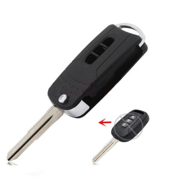 Modified 3 Buttons Flip Folding Remote Key Shell Case For Chevrolet Captiva - Pack of 5