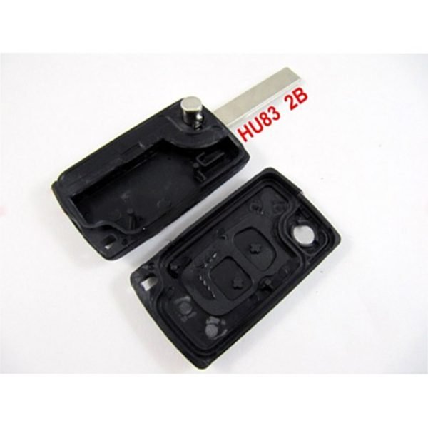 Modified Flip Remote Key Shell 2 Button for Peugeot Citroen HU83 - pack of 5 - Image 3