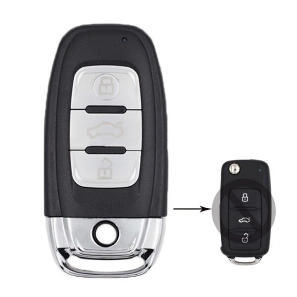 Modified Flip Remote Key Shell Case 3 Button Replacement for VW Sagitar Passat Bora Tiguan Lavida (5K0 837 202AJ)- pack of 5