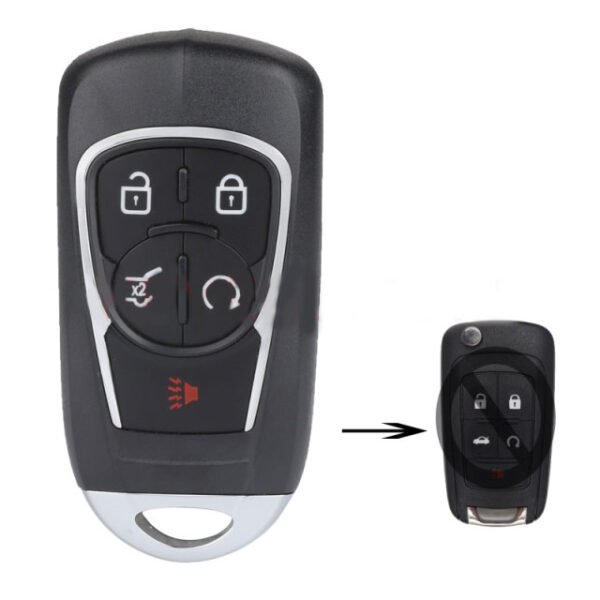 Modify Replacement Folding Remote Key Shell Fob 5 Button for Buick OHT01060512  - Pack of 5