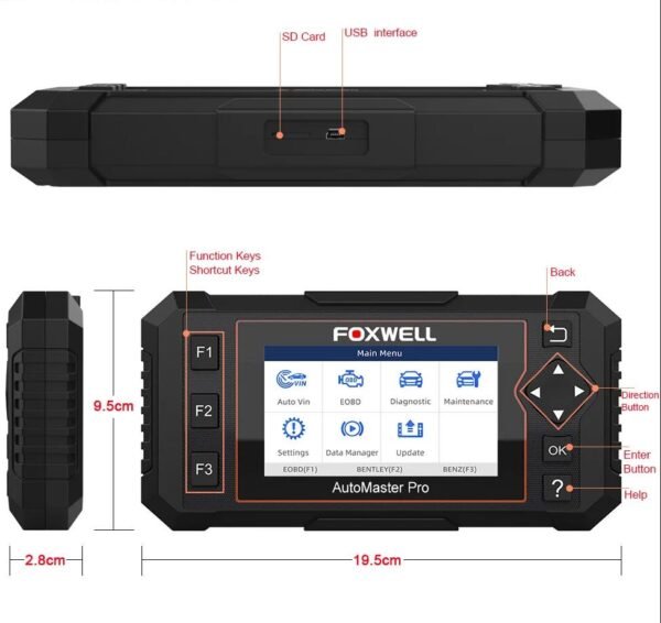 FOXWELL NT614 Elite Car Diagnostic Tool OBD2 Auto Scanner Engine ABS SRS SAS AT Oil EPB Reset - Image 3