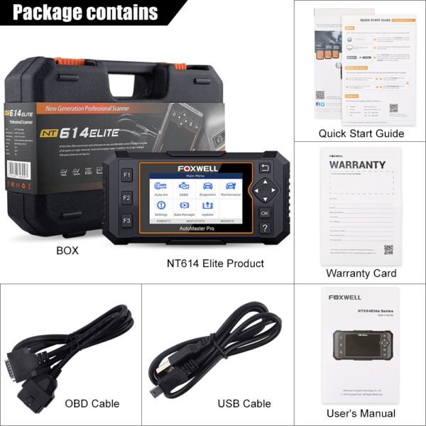 FOXWELL NT614 Elite Car Diagnostic Tool OBD2 Auto Scanner Engine ABS SRS SAS AT Oil EPB Reset - Image 4
