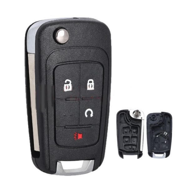OEM Quality Flip Remote Key Shell 3+1 Button for Chevrolet Opel HU100 No Logo - Pack of 5 - Image 3