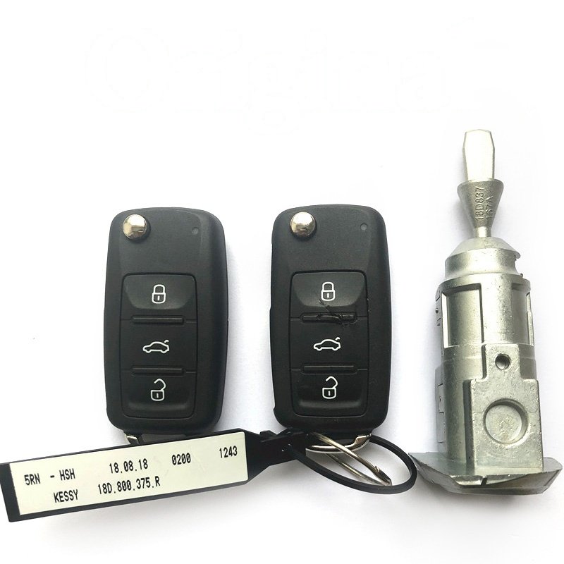 ORIGINAL Full Car Lock Set with 2 Pieces MQB Keyless Smart Key 3 BUTTONS 434MHZ SMART KEY FOR VW PASSAT 5KO 202AJ AND 753AG ETC