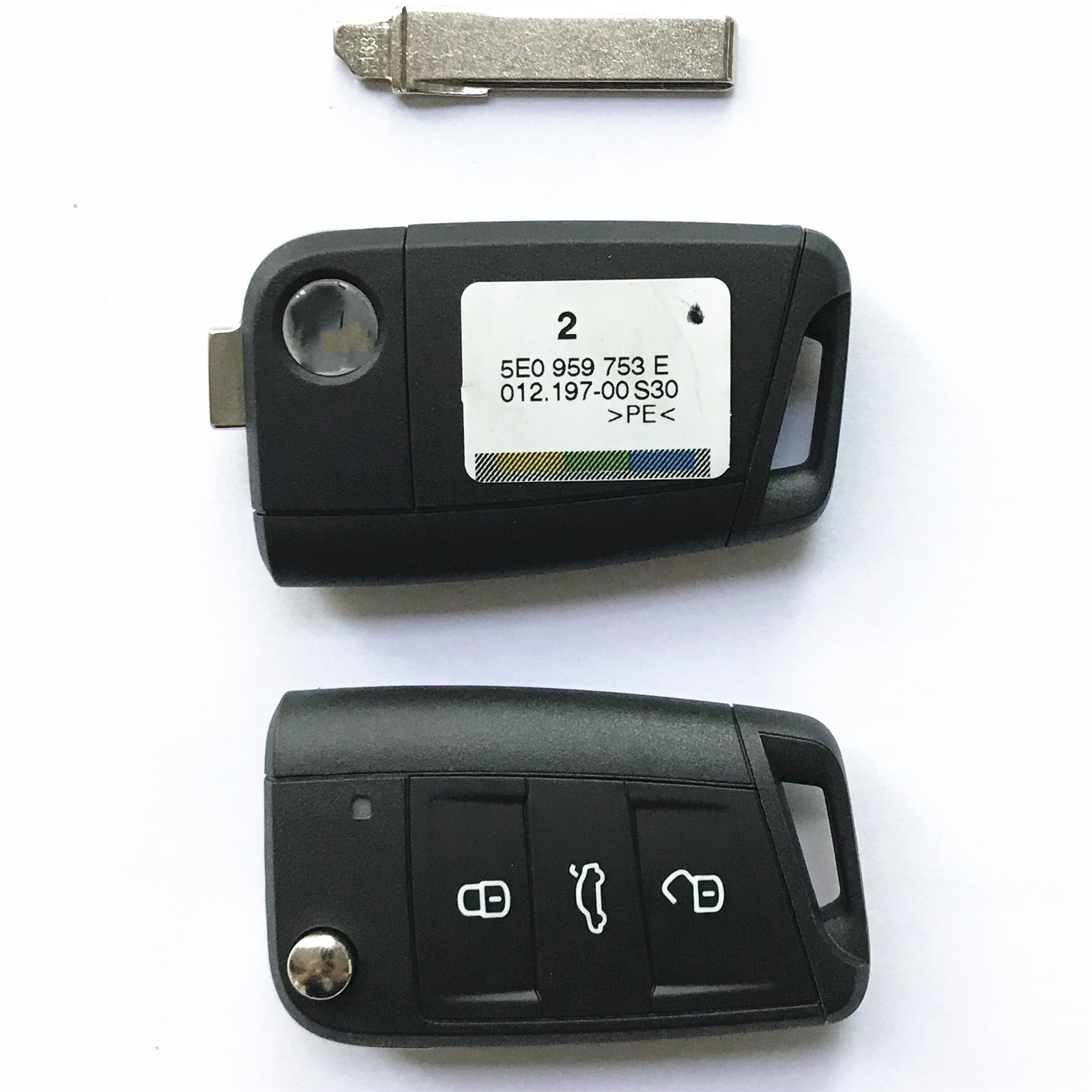 Original 3 Buttons 434 MHz MQB Type Flip Proximity Smart Key for Skoda Octavia 2012-2018 - 5E0 959 753 E (5E0 959 752 A) - Image 3