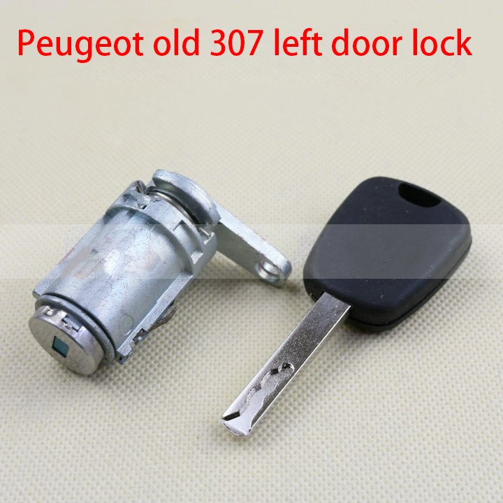 Left Door Lock Main Driver's Door Lock Cylinder without Side Slot Key for Peugeot old 307