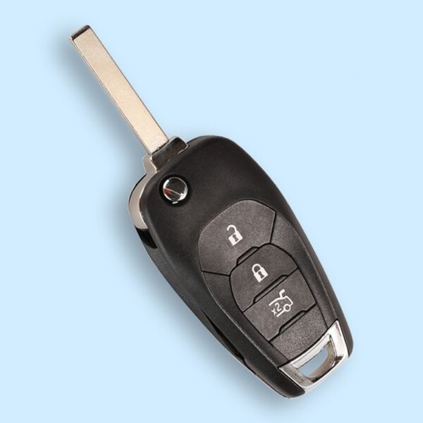 Replacement Uncut Flip Remote Key Shell Case for Chevrolet Cruze Aveo Malibu Chevy 2014-2018 Spark Niva 3 Button - Pack of 5