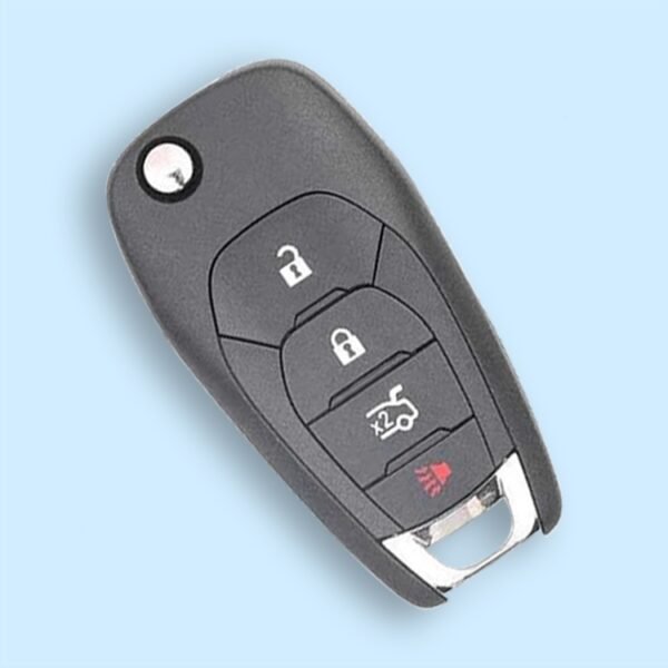 Replacement Uncut Flip Remote Key Shell Case for Chevrolet Cruze Aveo Malibu Chevy 2014-2018 Spark Niva 3+1 Button - Pack of 5