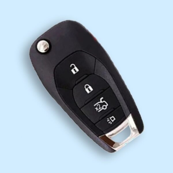 Replacement Uncut Flip Remote Key Shell Case for Chevrolet Cruze Aveo Malibu Chevy 2014-2018 Spark Niva 4 Button - Pack of 5