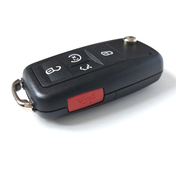 Uncut 4+1 Buttons With Panic Button Folding Flip Remote Key Shell for Volkswagen - Pack of 5 - Image 3