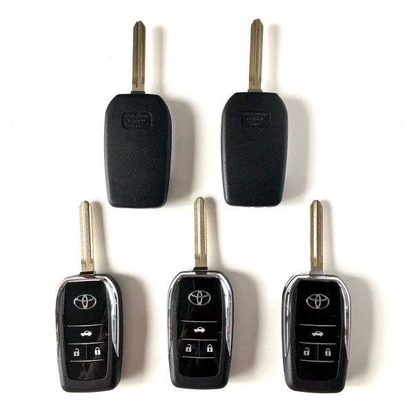 Upgraded Flip Remote Shell Case Fob TOY43 3 Button for Toyota Alvon Camry Corolla RAV4 Venza Yaris- pack of 5 - Image 5