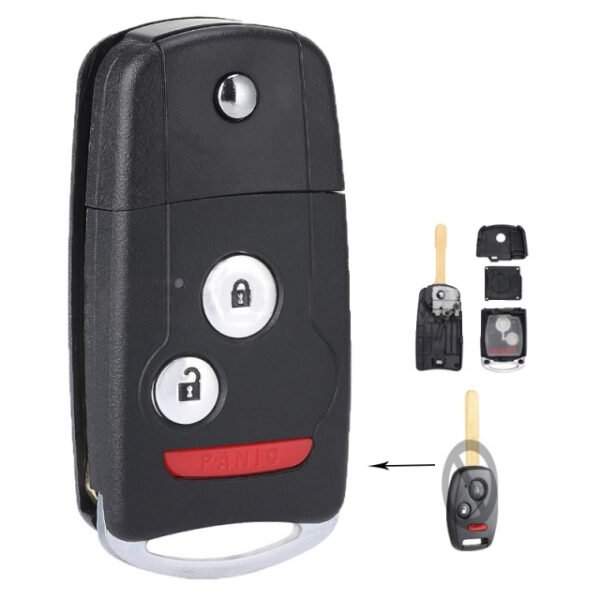 Upgraded Remote Key Shell Case 2+1 B for Honda Accord Civic CR-V Pilot Fit MLBHLIK-1T- pack of 5