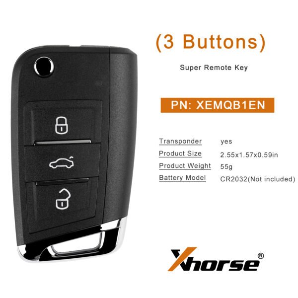 Xhorse VVDI MQB Type Universal Remote Key with Built-In Super Chips - XEMQB1EN - 5 pcs - Image 9
