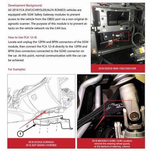 Xhorse Chrysler Jeep Dodge FCA 12+8 Adapter for VVDI Key Tool Plus - Image 5