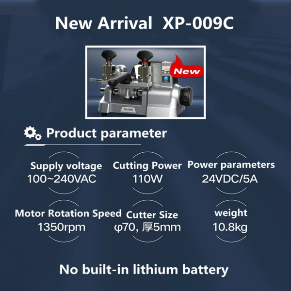 Xhorse Dolphin XP-009 XP-009C Key Cutting Machine for Single-Sided keys and Double-Sided Keys  Without Battery - Image 2