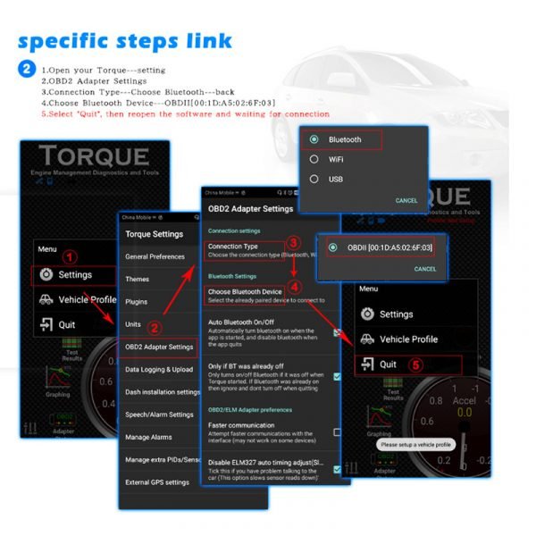 Viecar Bluetooth OBD2 Bluetooth 4.0 Dual-mode Auto Fault Detector Supports Android IOS - Image 4