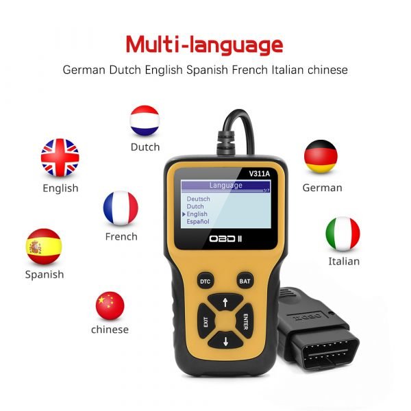 V311A OBD Car Code Reader Engine Fault Diagnosis Reading Card Vehicle Fault Detection - Image 3