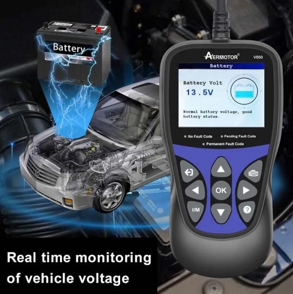 V850 Car Code Reader OBD2 Fault Code Reader Battery Monitoring Multilingual - Image 10
