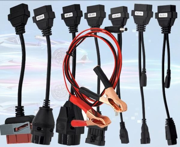 Full set 8PCS Car Cable Trolley Wire OBD2 Adapter Cable Vehicle Inspection Line