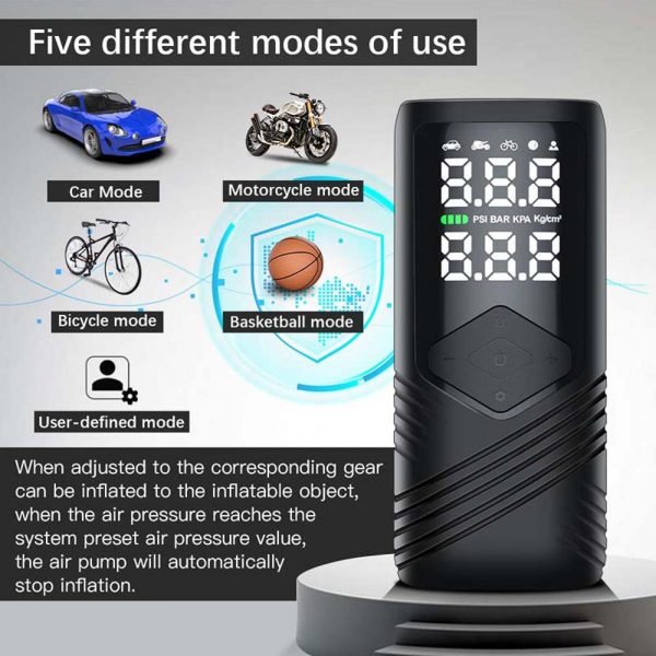 AERMOTOR Wireless Intelligent Car Air Pump Small Portable Car Air Pump Charging Lighting Pump - Image 5