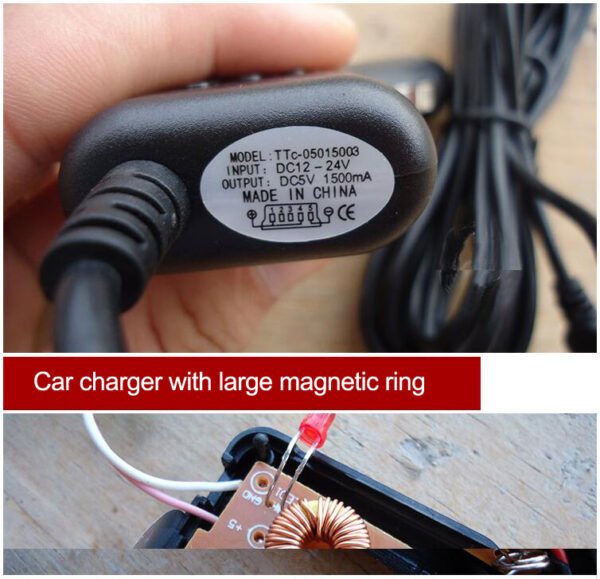 Power Cord for Dashcam Car Charger 3.5m T Port 5P Extended USB - Image 4