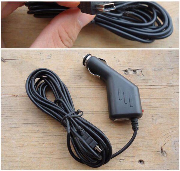 Power Cord for Dashcam Car Charger 3.5m T Port 5P Extended USB - Image 3