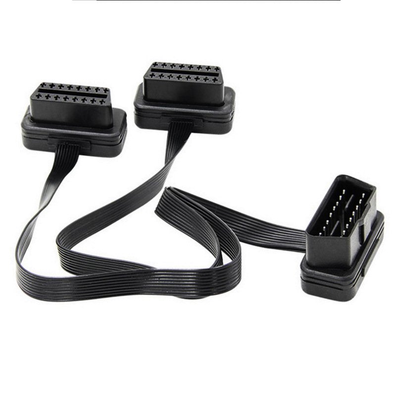 OBD2 Male to Female Bend One Drags Two Lines OBD Extension Cable Flat Wire One Point Two Extension Cord