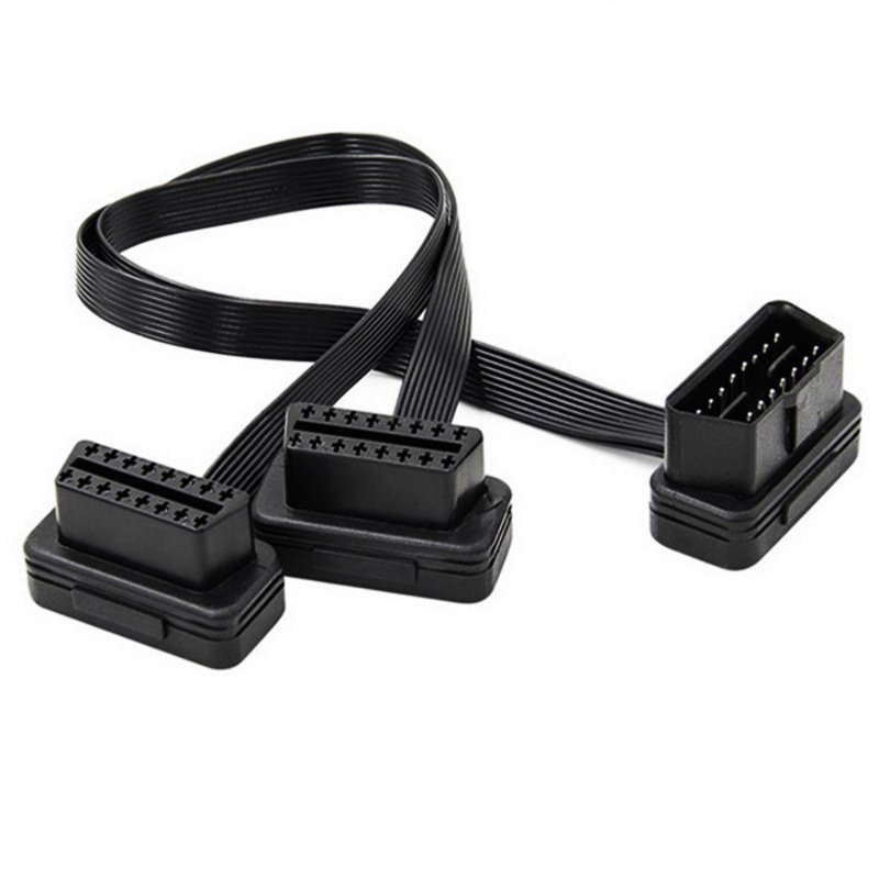 OBD2 Male to Female Bend One Drags Two Lines OBD Extension Cable Flat Wire One Point Two Extension Cord - Image 5