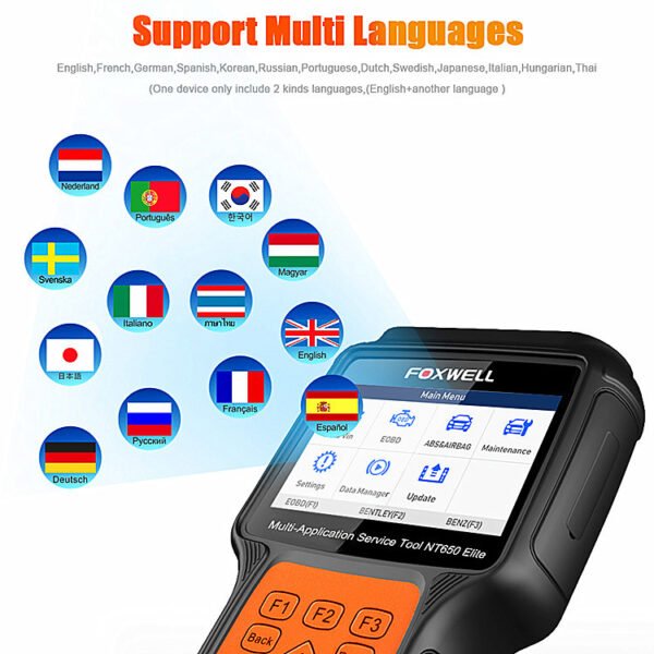 FOXWELL NT650 Elite OBD2 Automotive Scanner ABS SRS DPF Maintenance Instrument - Image 6