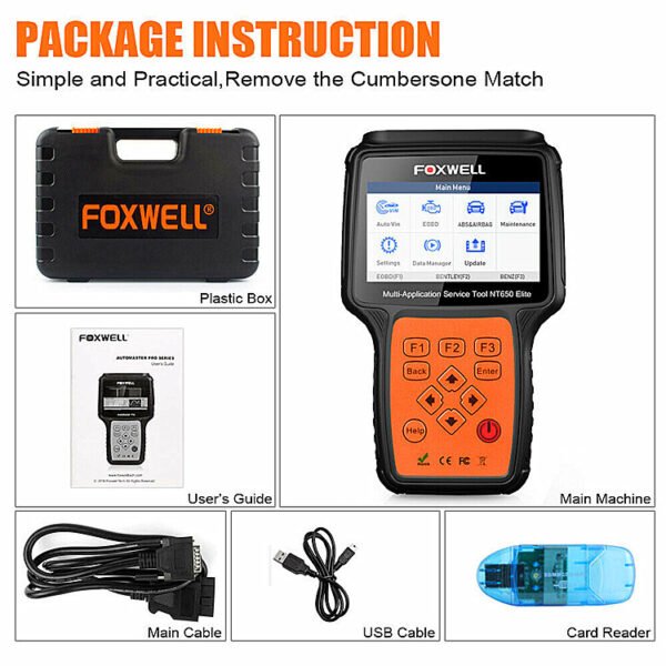 FOXWELL NT650 Elite OBD2 Automotive Scanner ABS SRS DPF Maintenance Instrument - Image 5