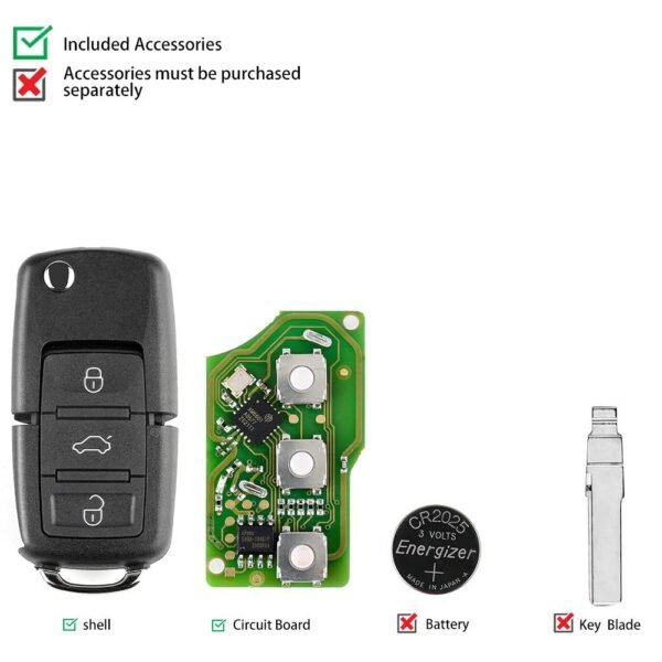 XHORSE XKB501EN Car Remote Control Key for Volkswagen B5 Type 3 Buttons VVDI Key Tool - Image 3