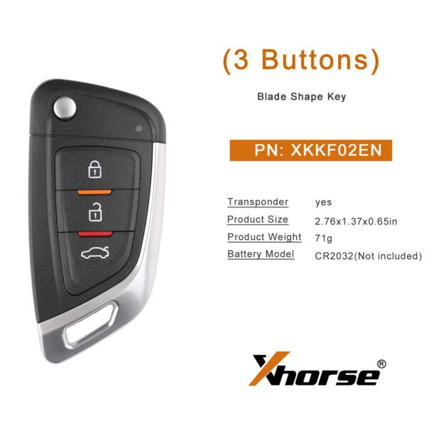 XHORSE XKKF02EN Blade Shape Folding Car Remote Key VVDI 3 Buttons for  Cadillac/Chevrolet/Buick - Image 6
